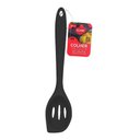 Ver imagem 3 de Kit 4 Utensílios De Silicone Colher Espátula Concha Vazado Preto - Preto