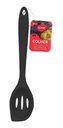 Ver imagem 3 de Kit 4 Utensílios De Silicone Colher Espátula Concha Vazado Preto - Preto