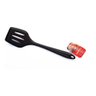 Kit 4 Utensílios De Silicone Colher Espátula Concha Vazado Preto - Preto - 4
