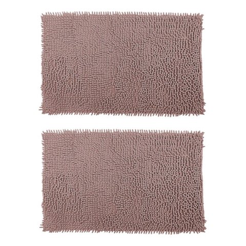2 Tapete De Banheiro Bolinha 38x48 Antiderrapante Marrom