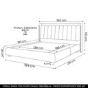 Ver imagem 4 de Cama King 140cm Cairo e Cabeceira Luara Sintético Caramelo/Creme Z37 - Mpozenato