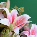 Ver imagem 4 de Arranjo de Flores Artificiais Rosas e Lírios Cor Rosa Claro Redondo