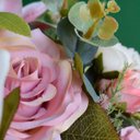 Ver imagem 2 de Arranjo de Flores Artificiais Rosas e Lírios Cor Rosa Claro Redondo