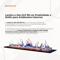 Lareira a Gás Interna de Embutir 80cm:lareira a Gás Glp 80 Cm - 6
