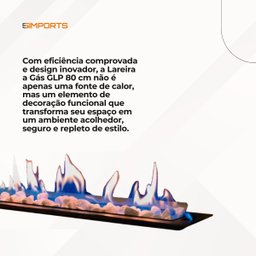 Lareira a Gás Interna de Embutir 80cm:lareira a Gás Glp 80 Cm - 9