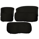 Ver imagem 1 de Kit 1 Poltrona 1 Namoradeira e 1 Puff Grande Orgânico Beatriz Veludo Composê Corino Preto - Estopar 