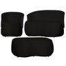 Kit 1 Poltrona 1 Namoradeira e 1 Puff Grande Orgânico Beatriz Veludo Composê Corino Preto - Estopar  - 1
