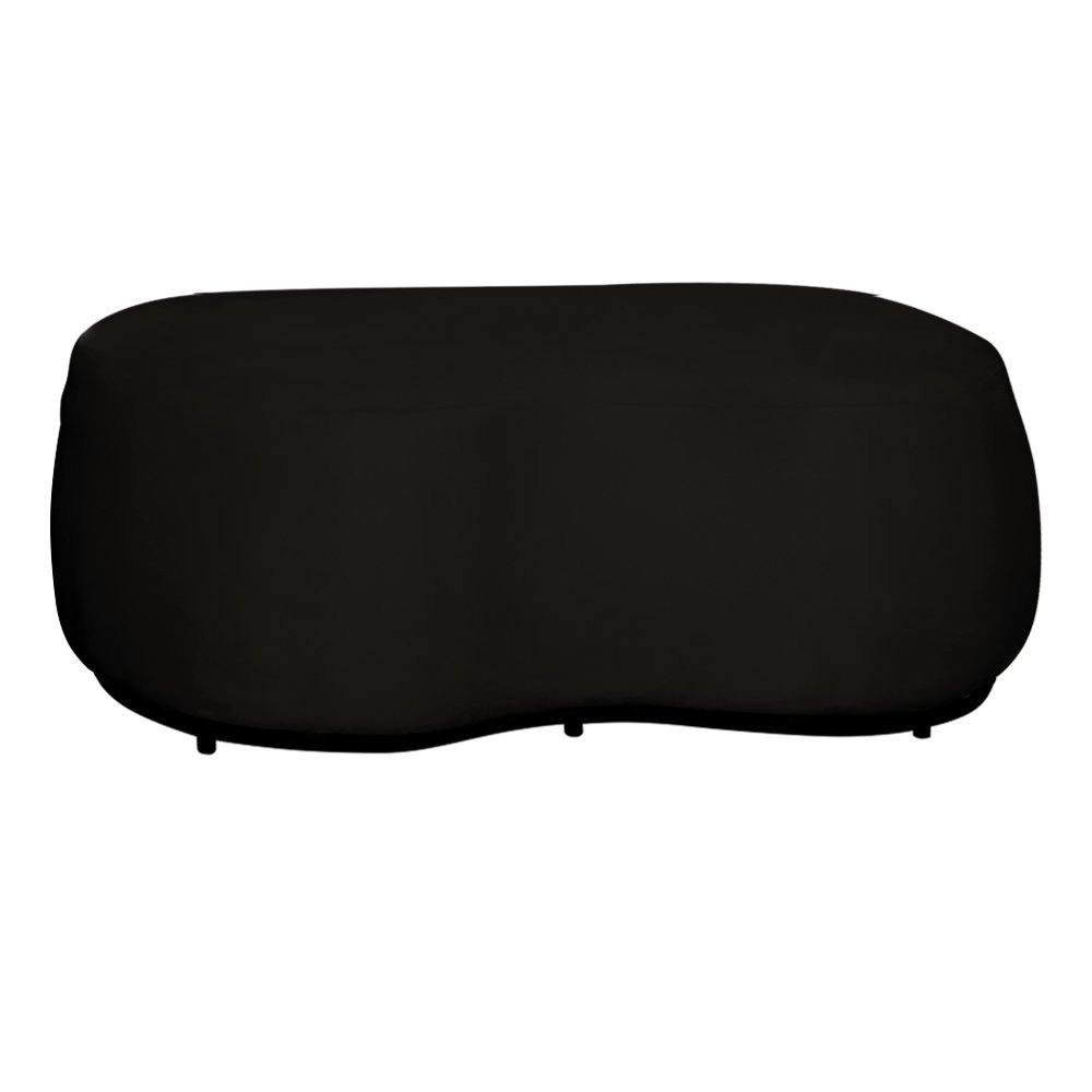 Kit 1 Poltrona 1 Namoradeira e 1 Puff Grande Orgânico Beatriz Veludo Composê Corino Preto - Estopar  - 9