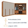 Guarda Roupa Casal 100% Mdf 6 Portas 6 Gavetas com Pés Fortuna Tcil Tcil Móveis Roupeiro 100% Mdf Fo - 3