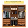 Guarda Roupa Casal 100% Mdf 6 Portas 6 Gavetas com Pés Fortuna Tcil Tcil Móveis Roupeiro 100% Mdf Fo - 11