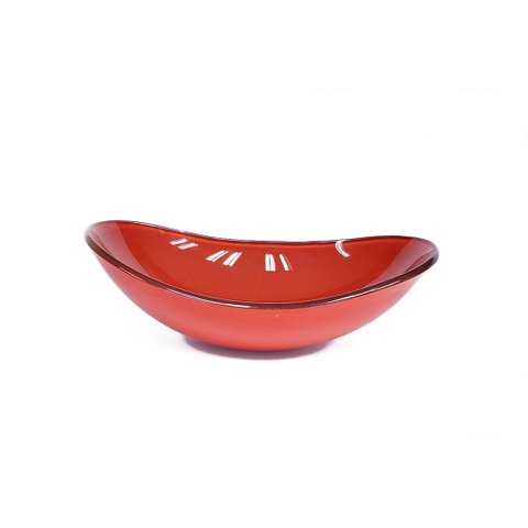 CUBA DE VIDRO OVAL 47CM VERMELHO FERRARI