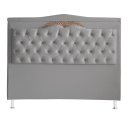 Ver imagem 1 de Cabeceira de Cama Box Helena Casal 140 Cm Capitonê Retro Botão Encapados Suede Prata Eli Móveis