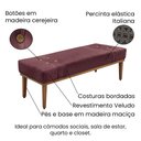 Ver imagem 3 de Divã Recamier Banco Base Madeira para Quarto Gênova 160cm Veludo S04 - D'Rossi Cor Vinho