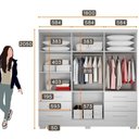 Ver imagem 2 de Guarda Roupa 100% Mdp 6 Portas 6 Gavetas com Espelho com 6 Pés Branco