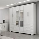 Ver imagem 4 de Guarda Roupa 100% Mdp 6 Portas 6 Gavetas com Espelho com 6 Pés Branco