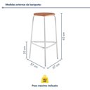 Ver imagem 3 de Kit 2 Banquetas para Cozinha com Base de Aço Cumbuca Branco/Nature