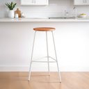 Ver imagem 7 de Kit 2 Banquetas para Cozinha com Base de Aço Cumbuca Branco/Nature