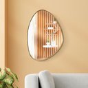 Ver imagem 1 de Espelho Decorativo Organico 50x35 com Borda Moldura em Lamina de Madeira
