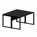 Ver imagem 2 de Plataforma de Trabalho 1,20 m X 1,20 m 2 Lugares Pés Metal 100% MDF F5 Office Cor:Preto
