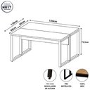Ver imagem 3 de Plataforma de Trabalho 1,20 m X 1,20 m 2 Lugares Pés Metal 100% MDF F5 Office Cor:Preto