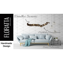 Ver imagem 2 de Decoração Escultura de Parede Abstrata em Aço Cor Dourado Exclusiva no Brasil para Sala Quarto Escr