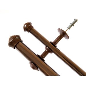 Kit Varão para Cortinas 2,0mts Duplo 19/28mm Tabaco