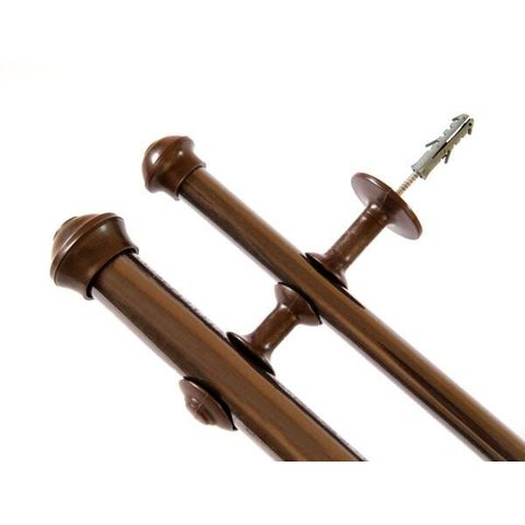 Kit Varão para Cortinas 2,0mts Duplo 19/28mm Tabaco