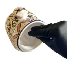 Saleiro Boca M Tema Acoriano Ceramica Pintada A Mao Gourmet - 2