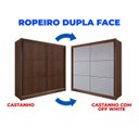 Ver imagem 5 de Guarda-Roupa Casal 2 Portas 6 Gavetas 100% MDF Hawai Marrom/Castanho/Off White