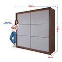 Ver imagem 3 de Guarda-Roupa Casal 2 Portas 6 Gavetas 100% MDF Hawai Marrom/Castanho/Off White
