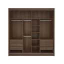 Ver imagem 4 de Guarda-Roupa Casal 2 Portas 6 Gavetas 100% MDF Hawai Marrom/Castanho/Off White