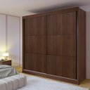 Ver mais imagens de Guarda-Roupa Casal 2 Portas 6 Gavetas 100% MDF Hawai Marrom/Castanho/Off White