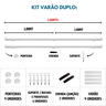 Kit Varão para Cortinas 2,0mts Duplo 19/28mm Cromado - 3