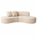 Ver mais imagens de Sofa Virgínia Curvo em Bouclé Kit com Puff | Conforto e Design Moderno