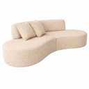 Ver imagem 6 de Sofa Virgínia Curvo em Bouclé Kit com Puff | Conforto e Design Moderno