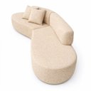 Ver imagem 2 de Sofa Virgínia Curvo em Bouclé Kit com Puff | Conforto e Design Moderno