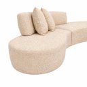 Ver imagem 7 de Sofa Virgínia Curvo em Bouclé Kit com Puff | Conforto e Design Moderno