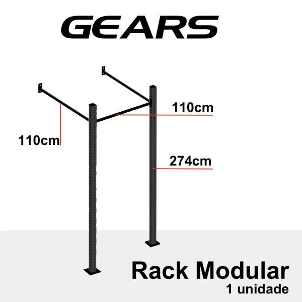 Rack Módulo Em Aço Gears Preto - 4