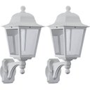 Ver imagem 1 de Kit 2 Arandelas Luminárias de Parede 28x52cm Branca Bivolt E27 Termoplástico Suporte Superior