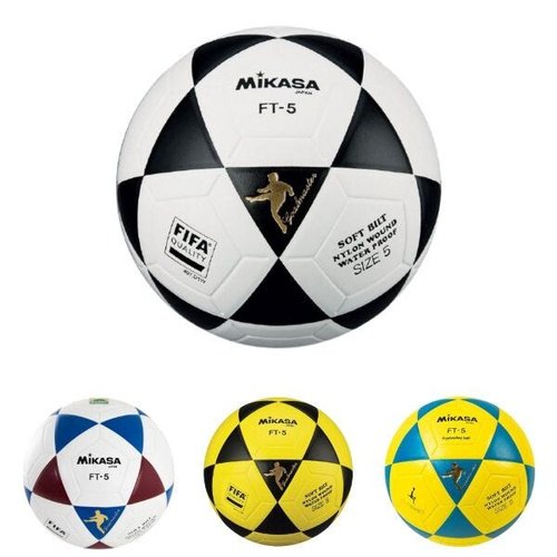 BOLA OFICIAL DE FUTEVÔLEI MIKASA FT-5 - PADRÃO FIFA AMARELA/PRETA