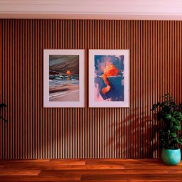 Kit 10 Painel Ripado Wpc Interno Wave Cor: Imbuia 2,90m X 16cm (0,46m²) Woopo - 2