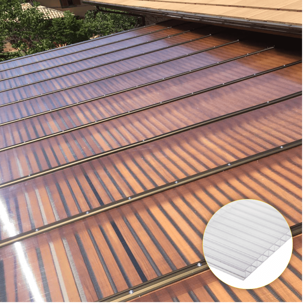 Chapa de Policarbonato Alveolar Cristal 4mm - 2,10m x 3,00m - 2