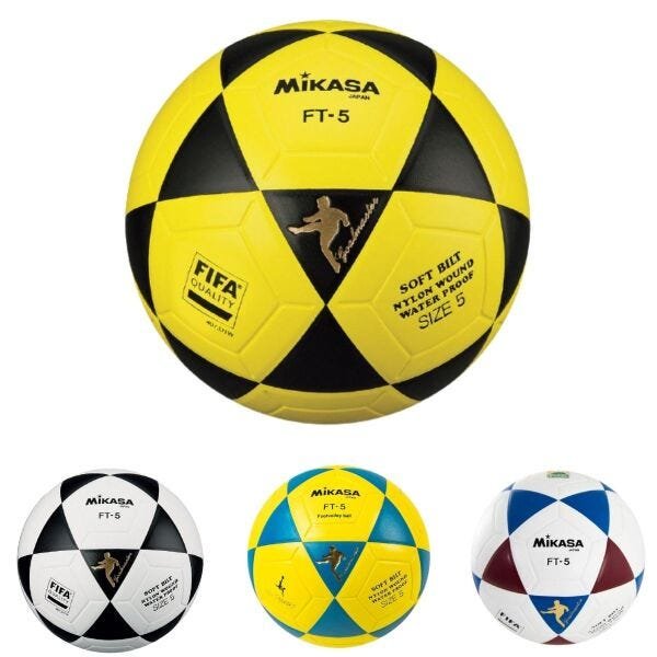 Bola Oficial de Futevôlei Mikasa FT-5 Amarela e Preta