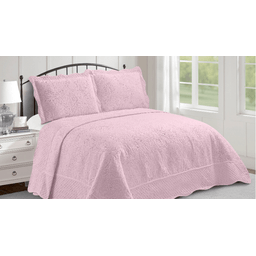 Kit Colcha Classic Border Queen Rosa 3 Pçs 2,40m X 2,60m Sonhare Sultan - 1