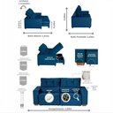Ver imagem 3 de Sofá Baú San Marino Retrátil e Reclinável 3 Lugares Sofatec Azul