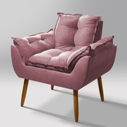 Poltrona Luxo para Recepção Sala Espera Clínica Estética:rosa - 2