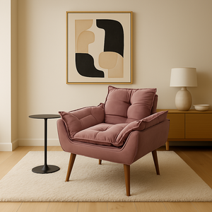 Poltrona Luxo para Recepção Sala Espera Clínica Estética:rosa