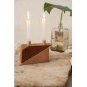 Ver imagem 1 de Castiçal, Suporte para 2 Velas em Madeira Reaproveitada e Cobre