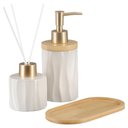 Ver imagem 3 de Kit Lavabo Banheiro Bambu Aromatizador Saboneteira Líquida 375