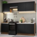 Ver imagem 1 de Armário de Cozinha Completa 240cm Rustic/Preto Glamy Madesa 09